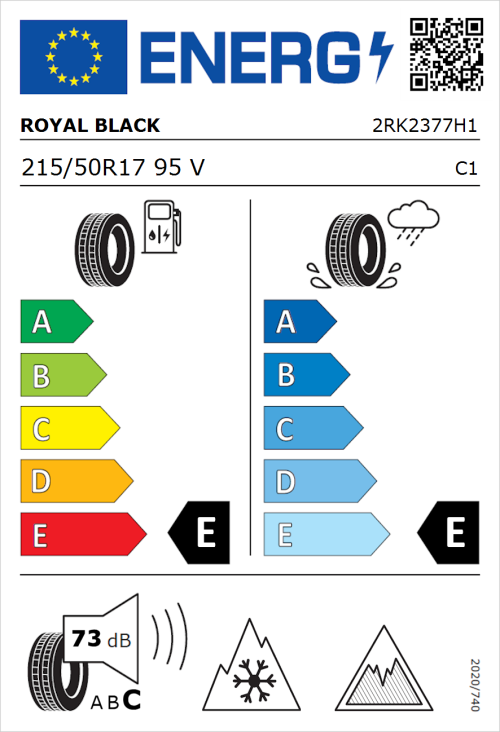 Tyre Label for Royal Black Winter UHP 215/50R17 95V