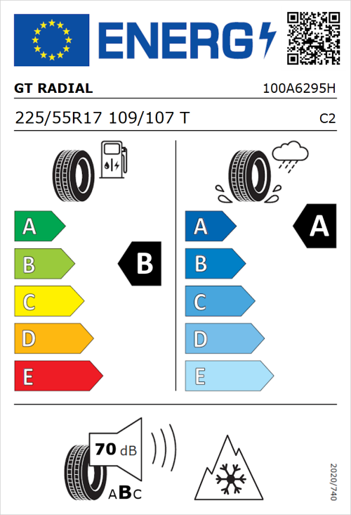 Tyre Label for GT Radial Maxmiler Pro 2 225/55R17 109/107T